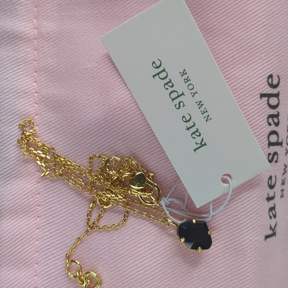kate spade Treasure Trove Mini Pendant in Jet Black, 16" + 3" extender - Picture 9 of 10